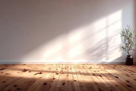 Warm hardwood flooring in a sunlit room